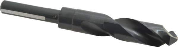 Chicago-Latrobe - 13/16" Drill, 118° Point, High Speed Steel Silver Deming & Reduced Shank Drill Bit - Oxide Finish, 6" OAL, Flats on Shank, 3-1/8" Flute Length, Right Hand Cut, Split Point, Spiral Flute, Regular Spiral - Eagle Tool & Supply