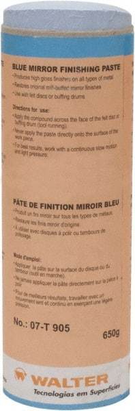 WALTER Surface Technologies - 5 oz Metal Polishing Compound - Compound Grade Ultra Fine, 2,000 Grit, Blue, For Mirror Finishing, Use on Metal - Eagle Tool & Supply
