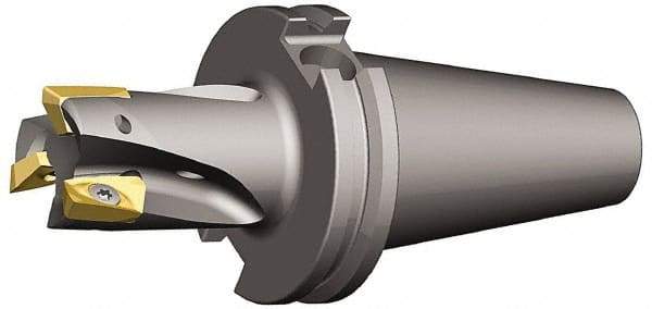 Kennametal - 1" Cut Diam, 18mm Max Depth of Cut, 131.75mm OAL, Indexable Square Shoulder End Mill - EC18.., EP18.. Inserts, CAT 40 Taper Shank, 0° Lead Angle, Through Coolant - Eagle Tool & Supply