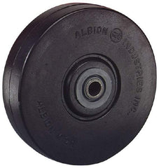 Albion - 5 Inch Diameter x 1-1/4 Inch Wide, Solid Rubber Caster Wheel - 240 Lb. Capacity, 1-15/32 Inch Hub Length, 3/8 Inch Axle Diameter, Sleeve Bearing - Eagle Tool & Supply