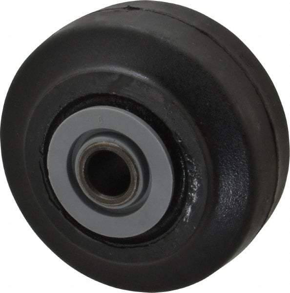 Albion - 3-1/4 Inch Diameter x 1-1/2 Inch Wide, Solid Rubber Caster Wheel - 140 Lb. Capacity, 1-5/8 Inch Hub Length, 1/2 Inch Axle Diameter, Roller Bearing - Eagle Tool & Supply