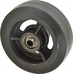Albion - 6 Inch Diameter x 2 Inch Wide, Solid Rubber Caster Wheel - 410 Lb. Capacity, 2-3/16 Inch Hub Length, 1/2 Inch Axle Diameter, Roller Bearing - Eagle Tool & Supply