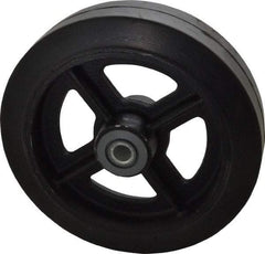 Albion - 8 Inch Diameter x 2 Inch Wide, Solid Rubber Caster Wheel - 500 Lb. Capacity, 2-3/16 Inch Hub Length, 3/4 Inch Axle Diameter, Roller Bearing - Eagle Tool & Supply