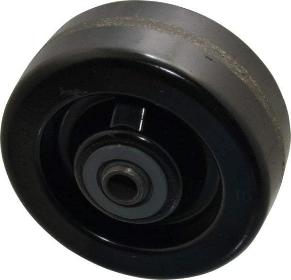 Albion - 5 Inch Diameter x 2 Inch Wide, Phenolic Caster Wheel - 1,200 Lb. Capacity, 2-3/16 Inch Hub Length, 1/2 Inch Axle Diameter, Roller Bearing - Eagle Tool & Supply