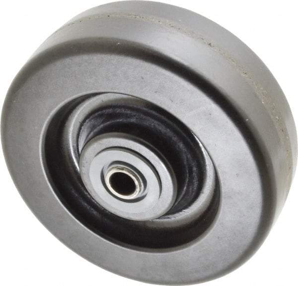 Albion - 6 Inch Diameter x 2 Inch Wide, Phenolic Caster Wheel - 1,200 Lb. Capacity, 2-3/16 Inch Hub Length, 1/2 Inch Axle Diameter, Roller Bearing - Eagle Tool & Supply