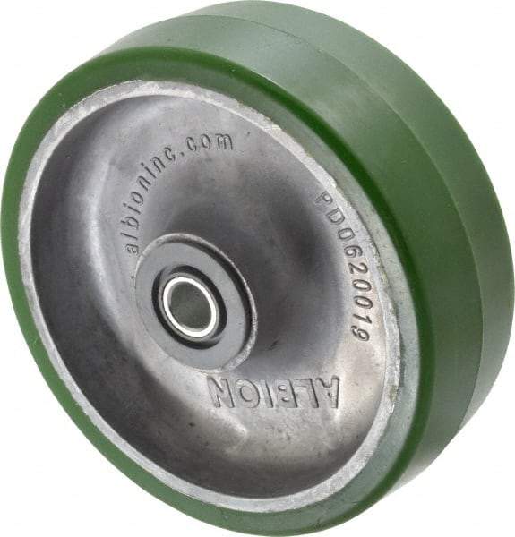 Albion - 6 Inch Diameter x 2 Inch Wide, Polyurethane Caster Wheel - 1,230 Lb. Capacity, 2-7/16 Inch Hub Length, 1/2 Inch Axle Diameter, Roller Bearing - Eagle Tool & Supply