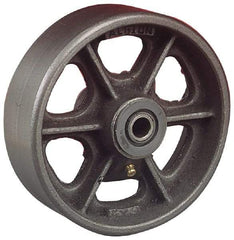 Albion - 6 Inch Diameter x 1-1/2 Inch Wide, Cast Iron Caster Wheel - 800 Lb. Capacity, 1-5/8 Inch Hub Length, 1/2 Inch Axle Diameter, Roller Bearing - Eagle Tool & Supply
