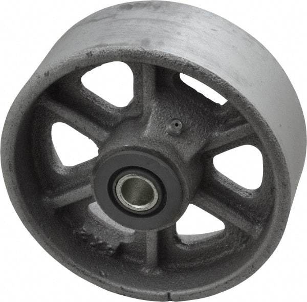 Albion - 5 Inch Diameter x 2 Inch Wide, Cast Iron Caster Wheel - 1,300 Lb. Capacity, 2-3/16 Inch Hub Length, 1/2 Inch Axle Diameter, Roller Bearing - Eagle Tool & Supply