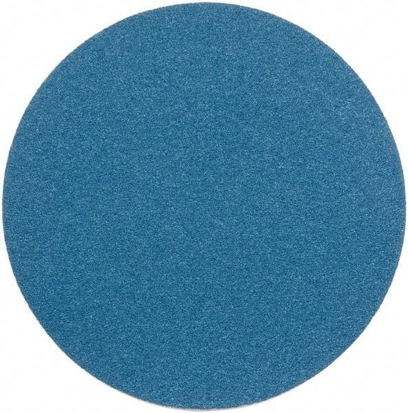 Superior Abrasives - 14" Diam, 40 Grit Zirconia Alumina Adhesive PSA Disc - Coarse Grade, Blue, Cloth Backing, Flexible - Eagle Tool & Supply