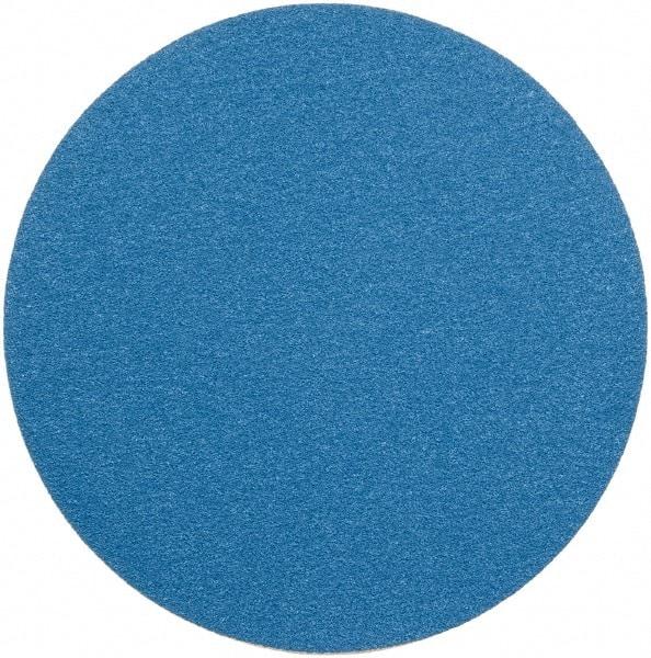 Superior Abrasives - 15" Diam, 40 Grit Zirconia Alumina Adhesive PSA Disc - Coarse Grade, Blue, Cloth Backing, Flexible - Eagle Tool & Supply