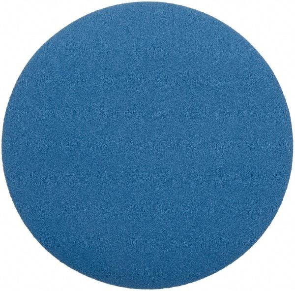 Superior Abrasives - 15" Diam, 50 Grit Zirconia Alumina Adhesive PSA Disc - Coarse Grade, Blue, Cloth Backing, Flexible - Eagle Tool & Supply
