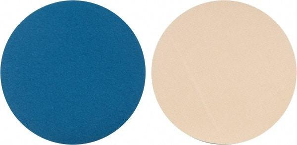 Superior Abrasives - 15" Diam, 80 Grit Zirconia Alumina Adhesive PSA Disc - Medium Grade, Blue, Cloth Backing, Flexible - Eagle Tool & Supply
