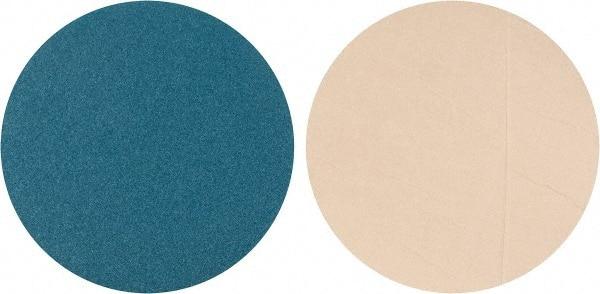 Superior Abrasives - 16" Diam, 40 Grit Zirconia Alumina Adhesive PSA Disc - Coarse Grade, Blue, Cloth Backing, Flexible - Eagle Tool & Supply