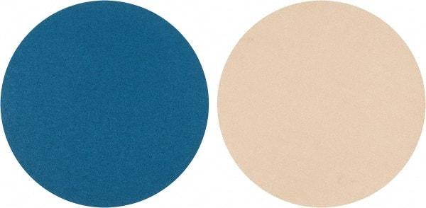 Superior Abrasives - 16" Diam, 80 Grit Zirconia Alumina Adhesive PSA Disc - Medium Grade, Blue, Cloth Backing, Flexible - Eagle Tool & Supply