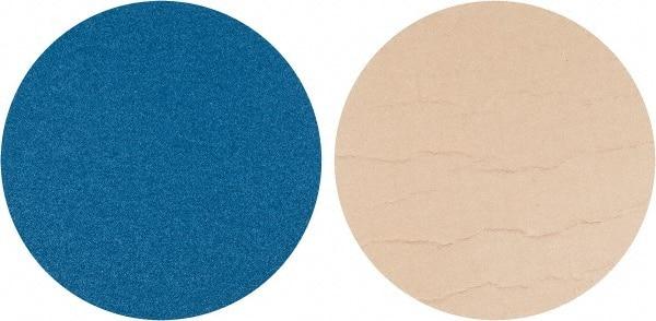 Superior Abrasives - 18" Diam, 36 Grit Zirconia Alumina Adhesive PSA Disc - Very Coarse Grade, Blue, Cloth Backing, Flexible - Eagle Tool & Supply