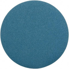 Superior Abrasives - 18" Diam, 40 Grit Zirconia Alumina Adhesive PSA Disc - Coarse Grade, Blue, Cloth Backing, Flexible - Eagle Tool & Supply