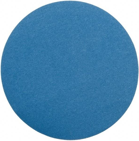 Superior Abrasives - 18" Diam, 50 Grit Zirconia Alumina Adhesive PSA Disc - Coarse Grade, Blue, Cloth Backing, Flexible - Eagle Tool & Supply