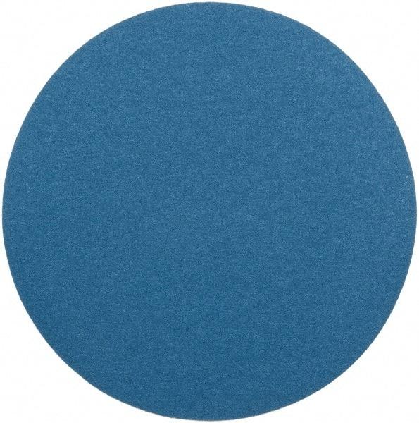 Superior Abrasives - 18" Diam, 60 Grit Zirconia Alumina Adhesive PSA Disc - Medium Grade, Blue, Cloth Backing, Flexible - Eagle Tool & Supply