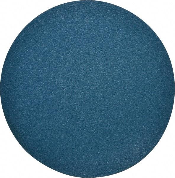 Superior Abrasives - 24" Diam, 36 Grit Zirconia Alumina Adhesive PSA Disc - Very Coarse Grade, Blue, X Weighted Backing, Flexible - Eagle Tool & Supply