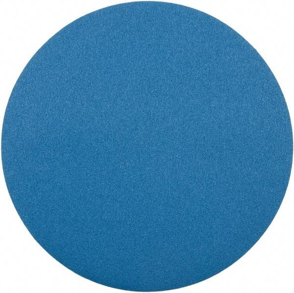 Superior Abrasives - 30" Diam, 40 Grit Zirconia Alumina Adhesive PSA Disc - Coarse Grade, Blue, Cloth Backing, Flexible - Eagle Tool & Supply