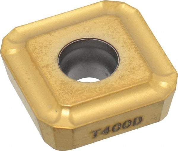 Seco - SPGX1504 C1 Grade T400D Carbide Indexable Drill Insert - TiAlN/TiN Finish, Square, 5/8" Inscribed Circle - Eagle Tool & Supply