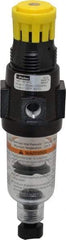 Parker - 1/4" NPT Port Miniature 1 Piece Filter/Regulator FRL Unit - Polycarbonate Bowl, 18 SCFM, 150 Max psi, 6.21" High, Manual Drain - Eagle Tool & Supply