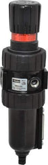 Parker - 1/2" NPT Port Intermediate 1 Piece Filter/Regulator FRL Unit - Metal Bowl, 61 SCFM, 250 Max psi, 10.38" High, Manual Drain - Eagle Tool & Supply