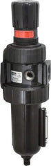 Parker - 3/4" NPT Port Standard 1 Piece Filter/Regulator FRL Unit - Metal Bowl, 90 SCFM, 250 Max psi, 11.76" High, Manual Drain - Eagle Tool & Supply