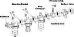 Parker - Nitrile FRL Modular Port Block Kit - Use with P3N - Eagle Tool & Supply