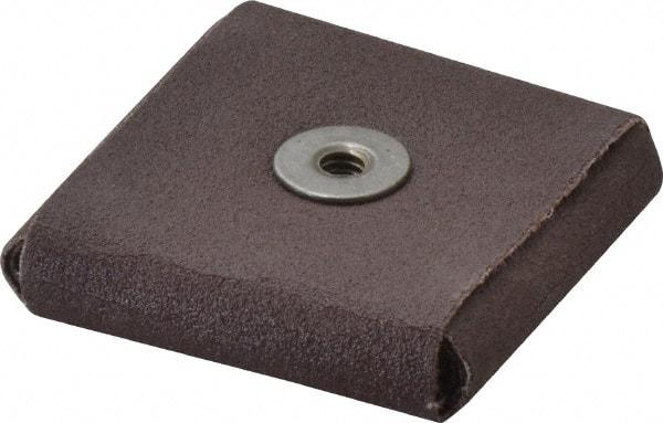 3M - 120 FEPA Grit, Fine Grade, Aluminum Oxide Square Pad - 2" Long x 2" Wide x 1/2" Thick, Cloth Backed, X Backing Weight, 12,000 Max RPM - Eagle Tool & Supply
