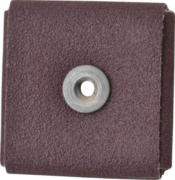 3M - 80 Grit, Medium Grade, Aluminum Oxide Square Pad - 2" Long x 2" Wide x 3/8" Thick, Cloth Backed, X Backing Weight, 12,000 Max RPM - Eagle Tool & Supply