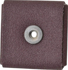 3M - 80 Grit, Medium Grade, Aluminum Oxide Square Pad - 2" Long x 2" Wide x 3/8" Thick, Cloth Backed, X Backing Weight, 12,000 Max RPM - Eagle Tool & Supply