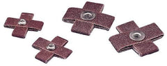 3M - 60 Grit, Medium Grade, Aluminum Oxide Cross Pad - 5" Long x 5" Wide x 1-1/2" Thick, Cloth Backed, X Backing Weight, 8 Ply, 10,000 Max RPM - Eagle Tool & Supply