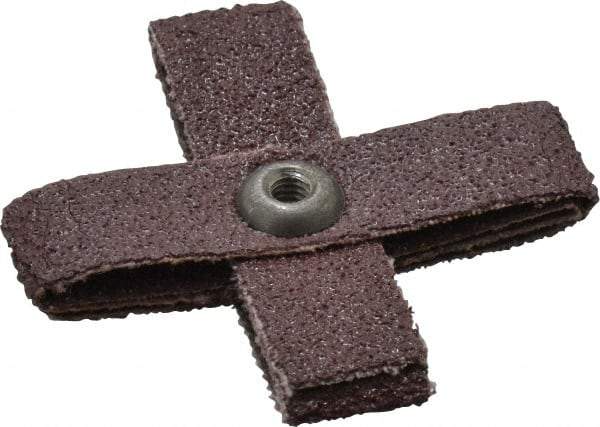 3M - 60 Grit, Medium Grade, Aluminum Oxide Cross Pad - 2" Long x 2" Wide x 1/2" Thick, Cloth Backed, X Backing Weight, 8 Ply, 18,000 Max RPM - Eagle Tool & Supply