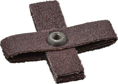 3M - 60 Grit, Medium Grade, Aluminum Oxide Cross Pad - 2" Long x 2" Wide x 1/2" Thick, Cloth Backed, X Backing Weight, 8 Ply, 18,000 Max RPM - Eagle Tool & Supply