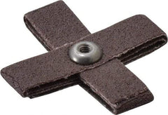 3M - 80 Grit, Medium Grade, Aluminum Oxide Cross Pad - 2" Long x 2" Wide x 1/2" Thick, Cloth Backed, X Backing Weight, 8 Ply, 18,000 Max RPM - Eagle Tool & Supply
