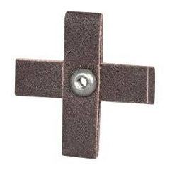 3M - 120 FEPA Grit, Fine Grade, Aluminum Oxide Cross Pad - 2" Long x 2" Wide x 1/2" Thick, Cloth Backed, X Backing Weight, 8 Ply, 18,000 Max RPM - Eagle Tool & Supply
