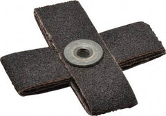 3M - 60 Grit, Medium Grade, Aluminum Oxide Cross Pad - 2-1/2" Long x 2-1/2" Wide x 3/4" Thick, Cloth Backed, X Backing Weight, 8 Ply, 18,000 Max RPM - Eagle Tool & Supply