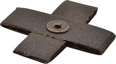 3M - 80 Grit, Medium Grade, Aluminum Oxide Cross Pad - 3" Long x 3" Wide x 1" Thick, Cloth Backed, X Backing Weight, 8 Ply, 18,000 Max RPM - Eagle Tool & Supply