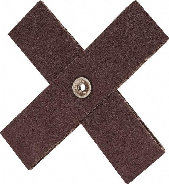3M - 60 Grit, Medium Grade, Aluminum Oxide Cross Pad - 6" Long x 6" Wide x 1-1/2" Thick, Cloth Backed, X Backing Weight, 8 Ply, 9,000 Max RPM - Eagle Tool & Supply