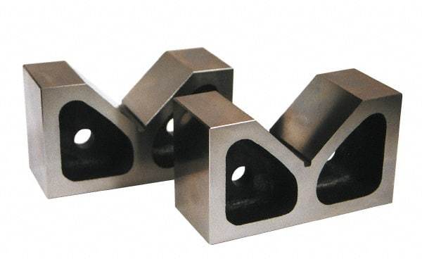 SPI - 5-1/8" Max Capacity, 90° Angle, Cast Iron V-Block - 12" Long x 6" Wide x 8" High, Sold as Matched Pair - Eagle Tool & Supply