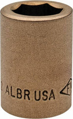 Ampco - 21/32", 1/2" Drive, Standard Hand Socket - 6 Points, 1-7/16" OAL, Aluminum Bronze - Eagle Tool & Supply