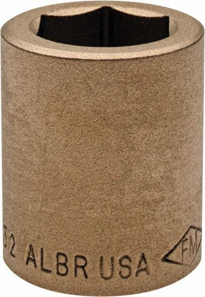 Ampco - 25/32", 1/2" Drive, Standard Hand Socket - 6 Points, 1-7/16" OAL, Aluminum Bronze - Eagle Tool & Supply