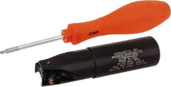 Kennametal - 0.9701" Cut Diam, 14.73mm Max Depth of Cut, 1" Shank Diam, 102.36mm OAL, Indexable Square Shoulder End Mill - EC14.., EP14.. Inserts, Weldon Shank, 0° Lead Angle, Through Coolant - Eagle Tool & Supply