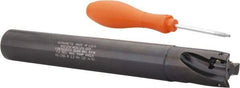 Kennametal - 1-1/4" Cut Diam, 14.48mm Max Depth of Cut, 1-1/4" Shank Diam, 254mm OAL, Indexable Square Shoulder End Mill - EC14.., EP14.. Inserts, Cylindrical Shank, 0° Lead Angle, Through Coolant - Eagle Tool & Supply