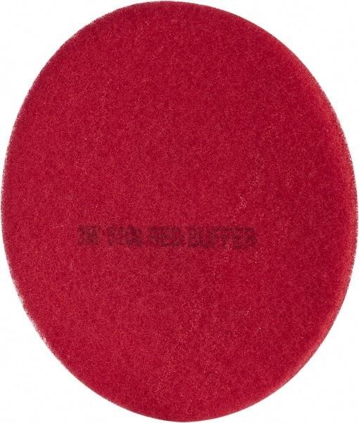 3M - Spray Buffing Pad - 19" Machine, Red Pad, Polyester - Eagle Tool & Supply