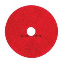 3M - Spray Buffing Pad - 20" Machine, Red Pad, Polyester - Eagle Tool & Supply