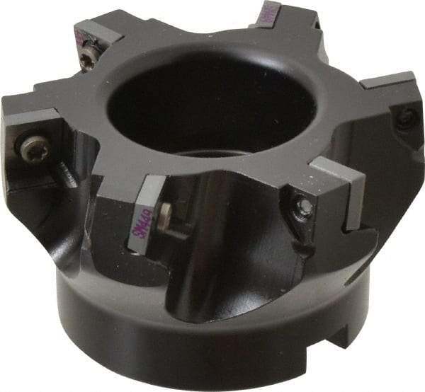 Kennametal - 6 Inserts, 3" Cut Diam, 1" Arbor Diam, 0.361" Max Depth of Cut, Indexable Square-Shoulder Face Mill - 0/90° Lead Angle, 1-3/4" High, SD.T 43.. Insert Compatibility, Series KSSM - Eagle Tool & Supply