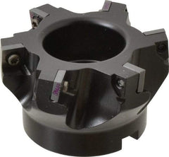 Kennametal - 6 Inserts, 3" Cut Diam, 1" Arbor Diam, 0.361" Max Depth of Cut, Indexable Square-Shoulder Face Mill - 0/90° Lead Angle, 1-3/4" High, SD.T 43.. Insert Compatibility, Series KSSM - Eagle Tool & Supply
