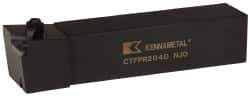 Kennametal - CTFP, Right Hand Cut, 0° Lead Angle, 1-1/4" Shank Height x 1-1/4" Shank Width, Positive Rake Indexable Turning Toolholder - 6" OAL, TP..42. Insert Compatibility, Series Kendex - Eagle Tool & Supply